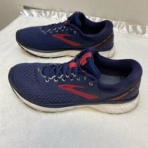 Brooks Ghost 11 Athletic Running Shoes Men's Size 10.5D (Medium) Blue & Red